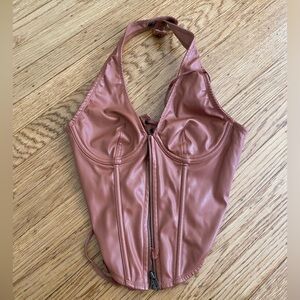 BRAND NEW Urban Outfitters feaux leather corset top super flattering, adjustable